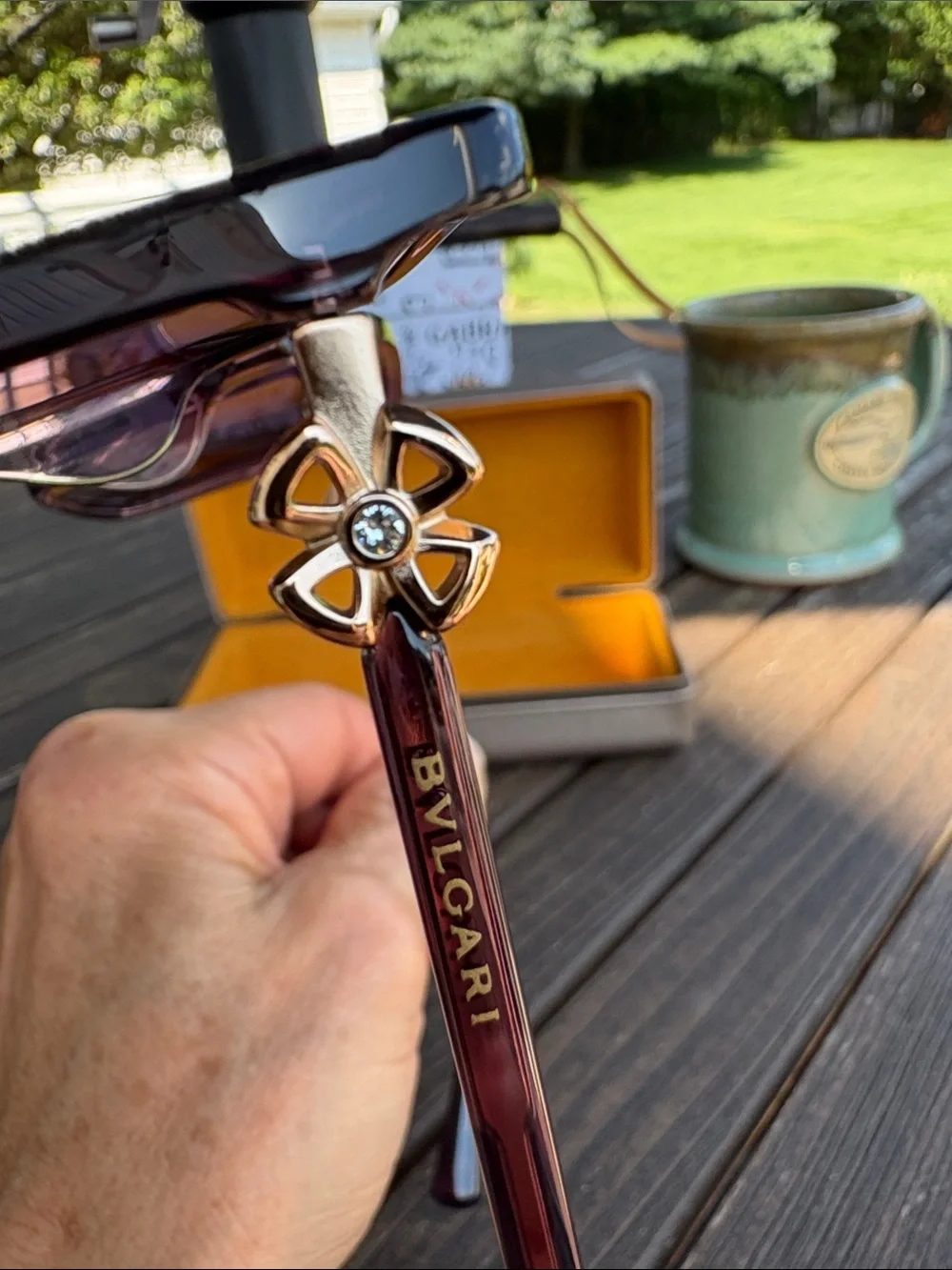 Bulgari Oversized Purple-Brown Gradient Women's Sunglasses